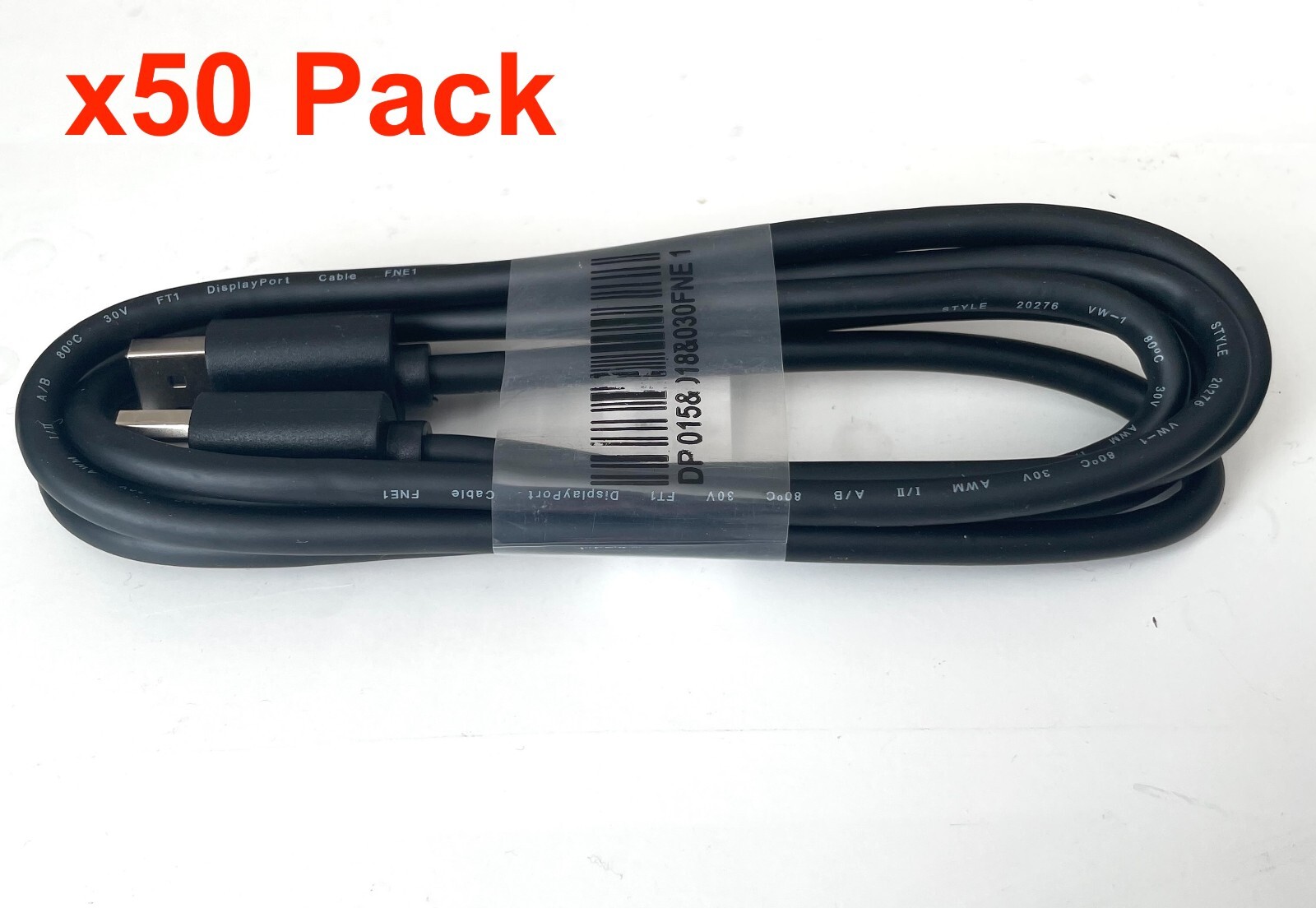 LOT 50 Pack - 6ft DisplayPort to Display Port DP Male Cord Cable Dell 4K HD