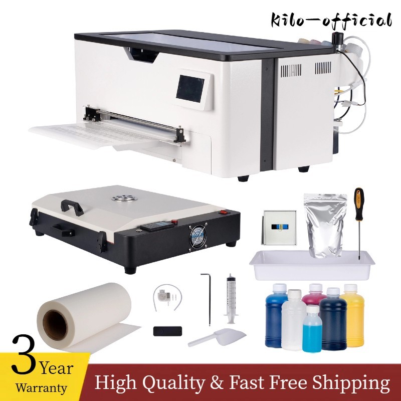 KILO A3+ XP600 DTF Transfer Printer T-shirt Printer Roll Feeder+ Oven 2480 in2/h
