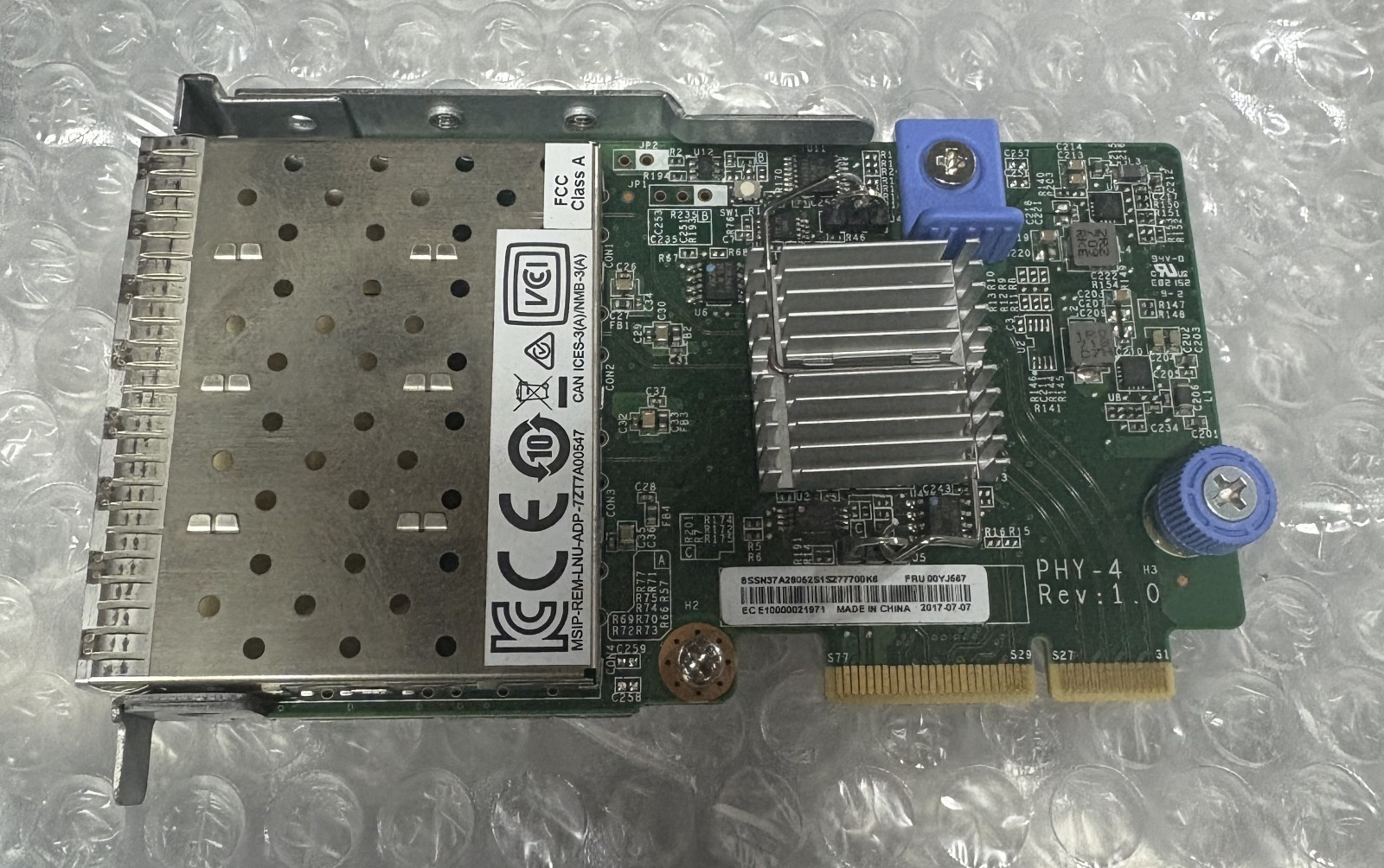 GENUINE IBM LENOVO 10GB QUAD PORT SFP+ ADAPTER / 00YJ567