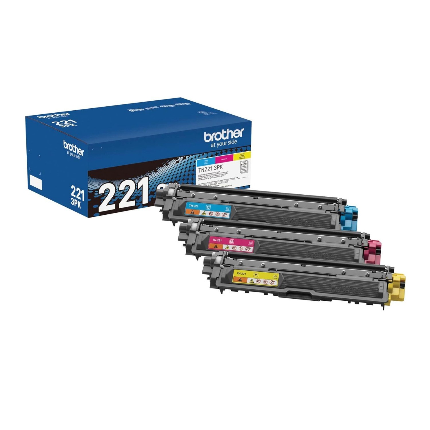 Brother Genuine TN2213PK Standard-Yield 3 Pack Color Toner Cartridges