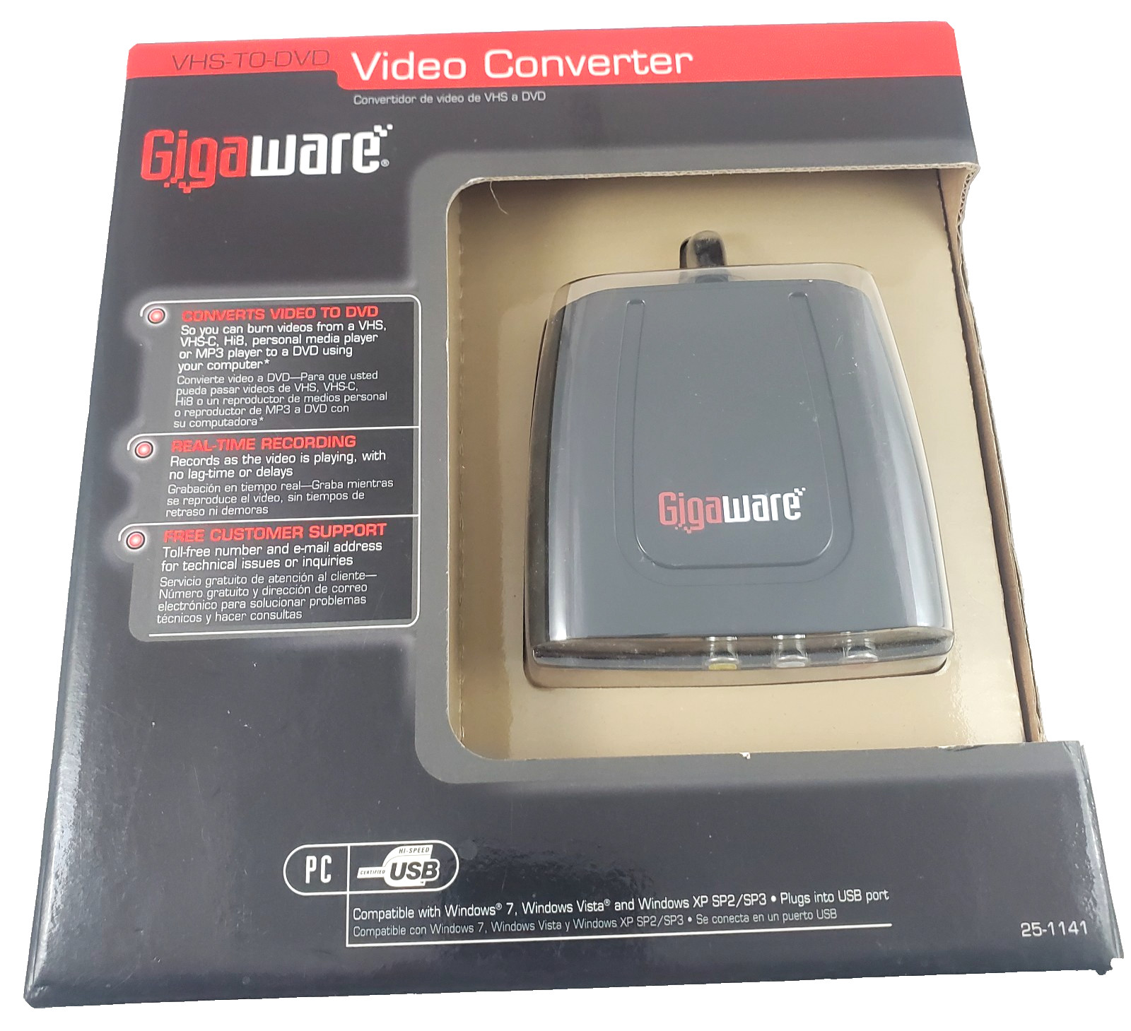 Gigaware VHS-TO-DVD Or MP3 Video Converter New Old Stock - still sealed 25-1141