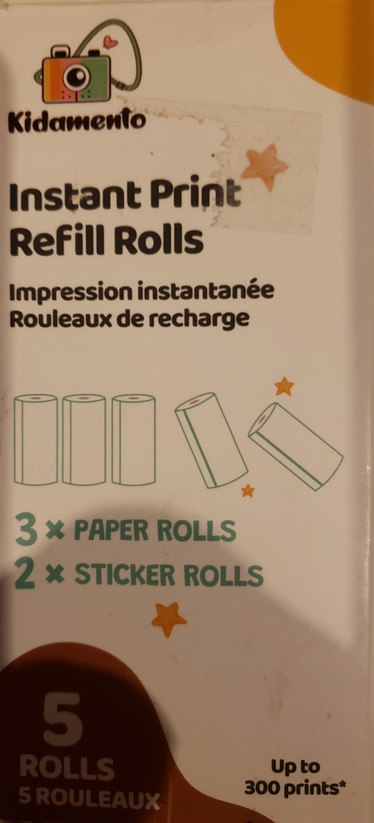 Kidamento Kids Camera Paper Refill + Sticker Rolls (4 Rolls) Open Box 