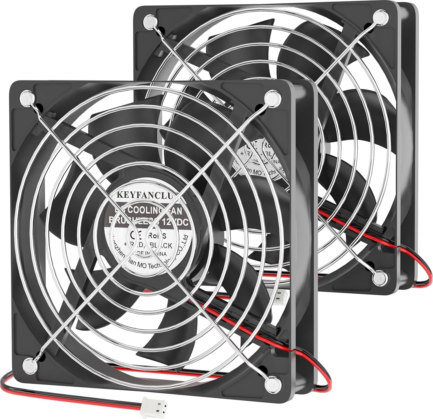 120mm x 25mm 12V 2-PIN Brushless DC Cooling Fan 2-Pack