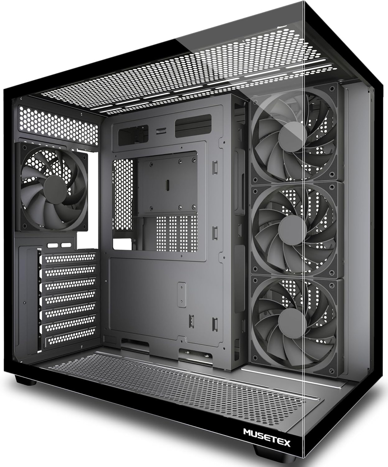 Y6 PC Case, Pre-Installed 4 Non-LED Fans, ATX Mid Tower Case, Computer Case with