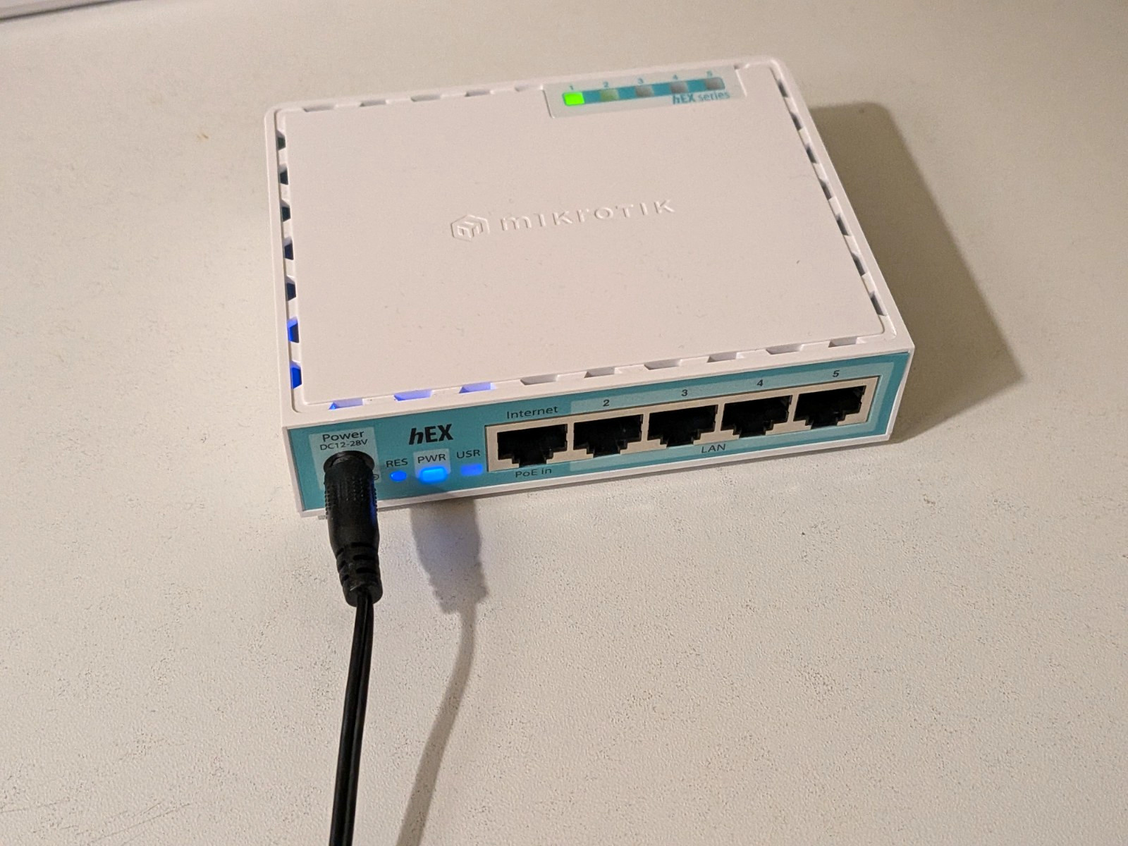 MikroTik hEX E50UG 5-Port Gigabit Wired Router w/ USB, PoE, White