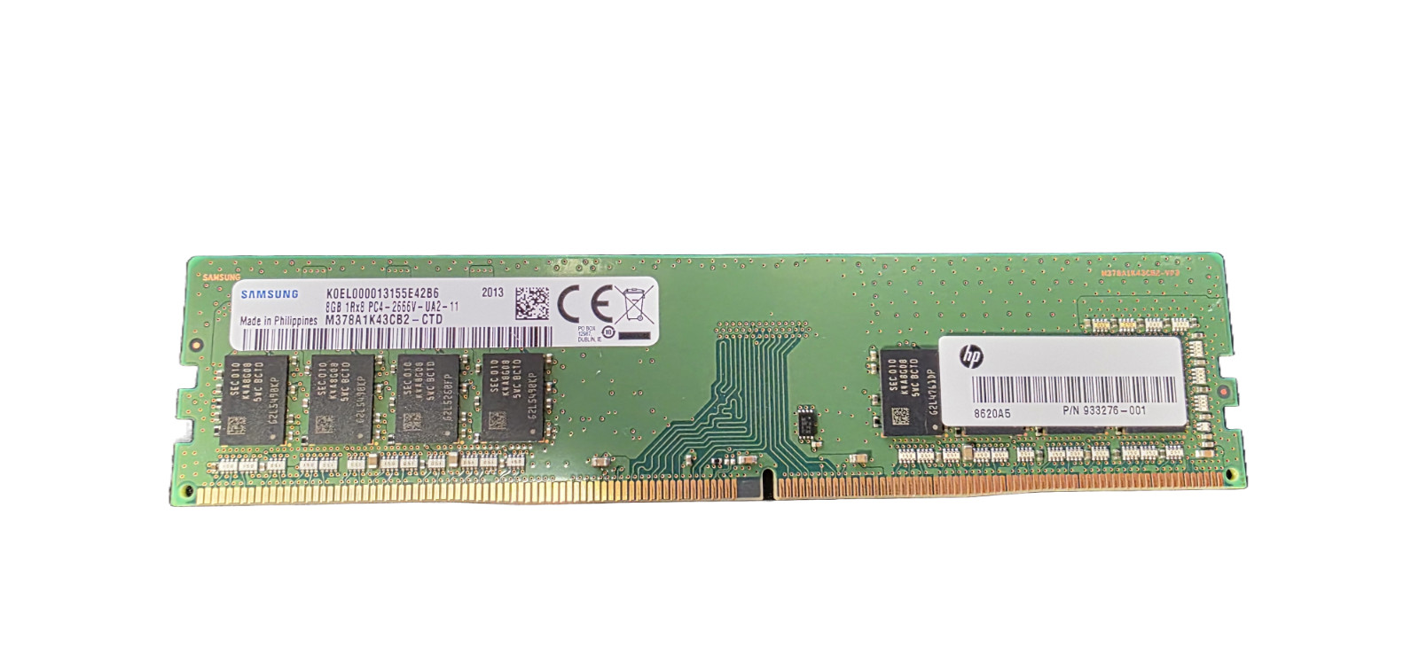 Samsung 8GB 1Rx8 PC4-2666V-UA2-11, M378A1K43CB2-CTD, HP#933276-001