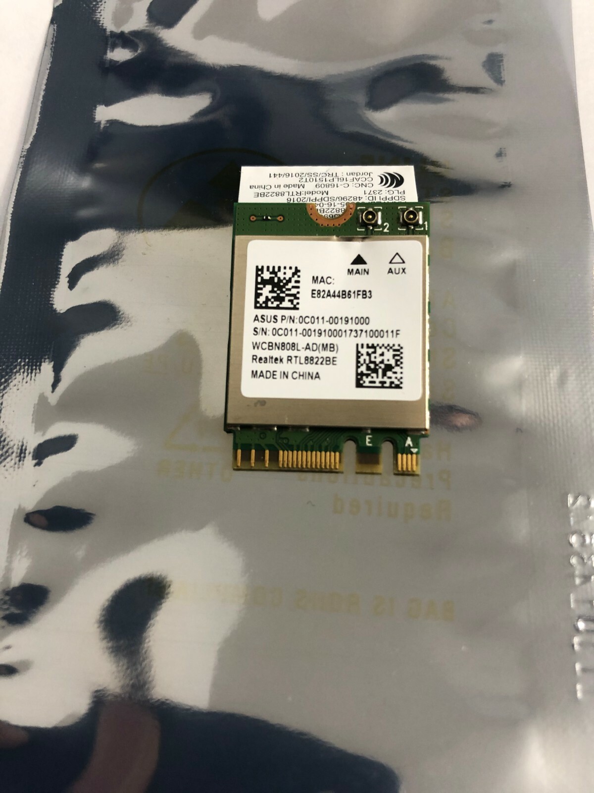 ASUS Realtek  RTL8822BE 802.11AC/ABGN BLUETOOTH 4.2 , AW-CB295NF  ORIGINAL 