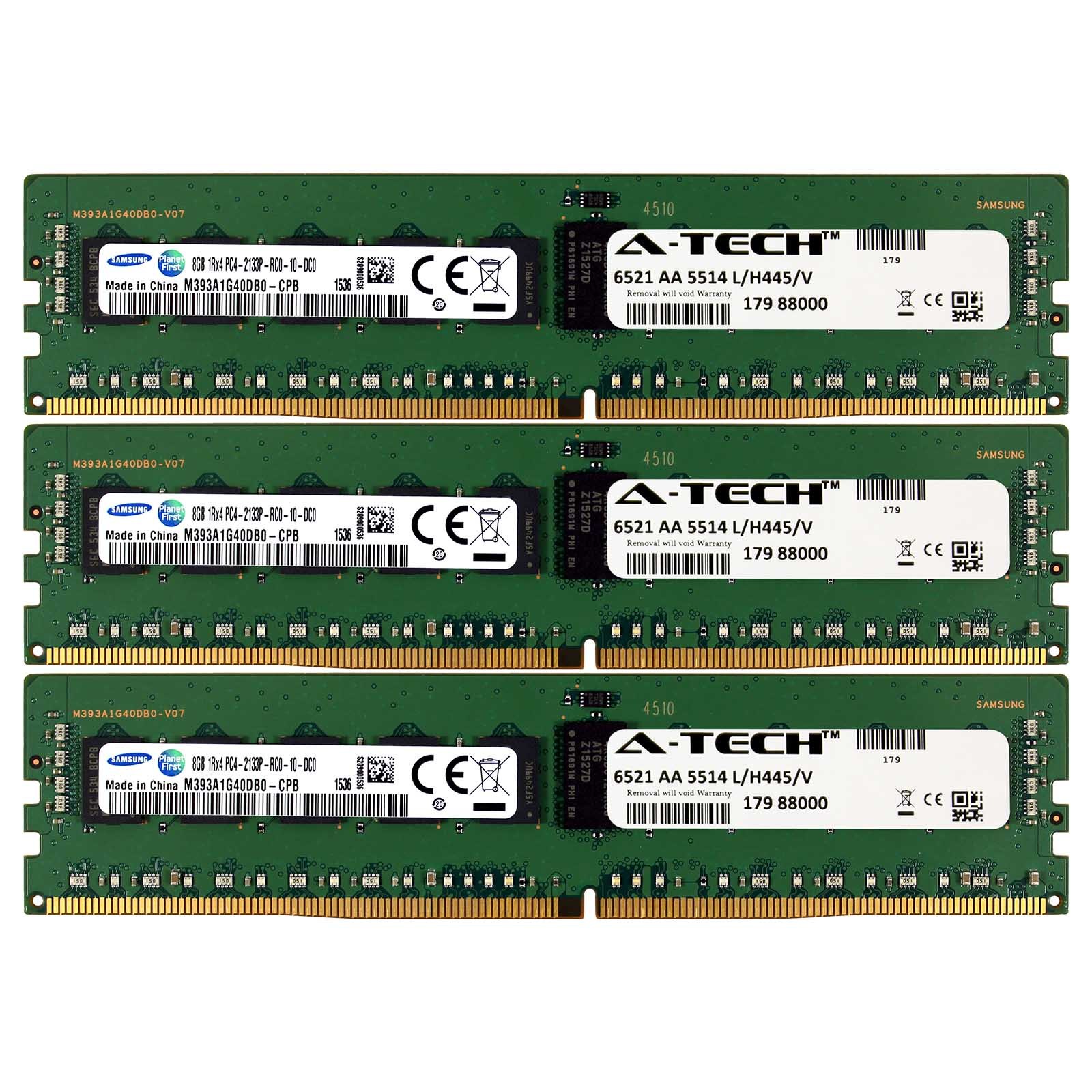 DDR4 2133MHz Samsung 24GB Kit 3x 8GB Dell PowerEdge R730xd R730 R630 Memory RAM