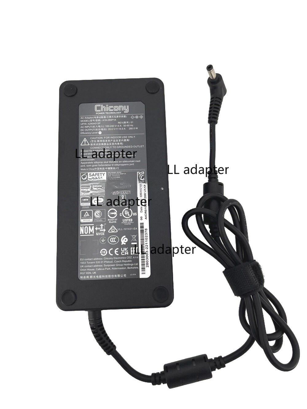 Genuine Chicony 20V 14A 280W AC Power Adapter A18-280P1A A280A013P 5.5*2.5MM