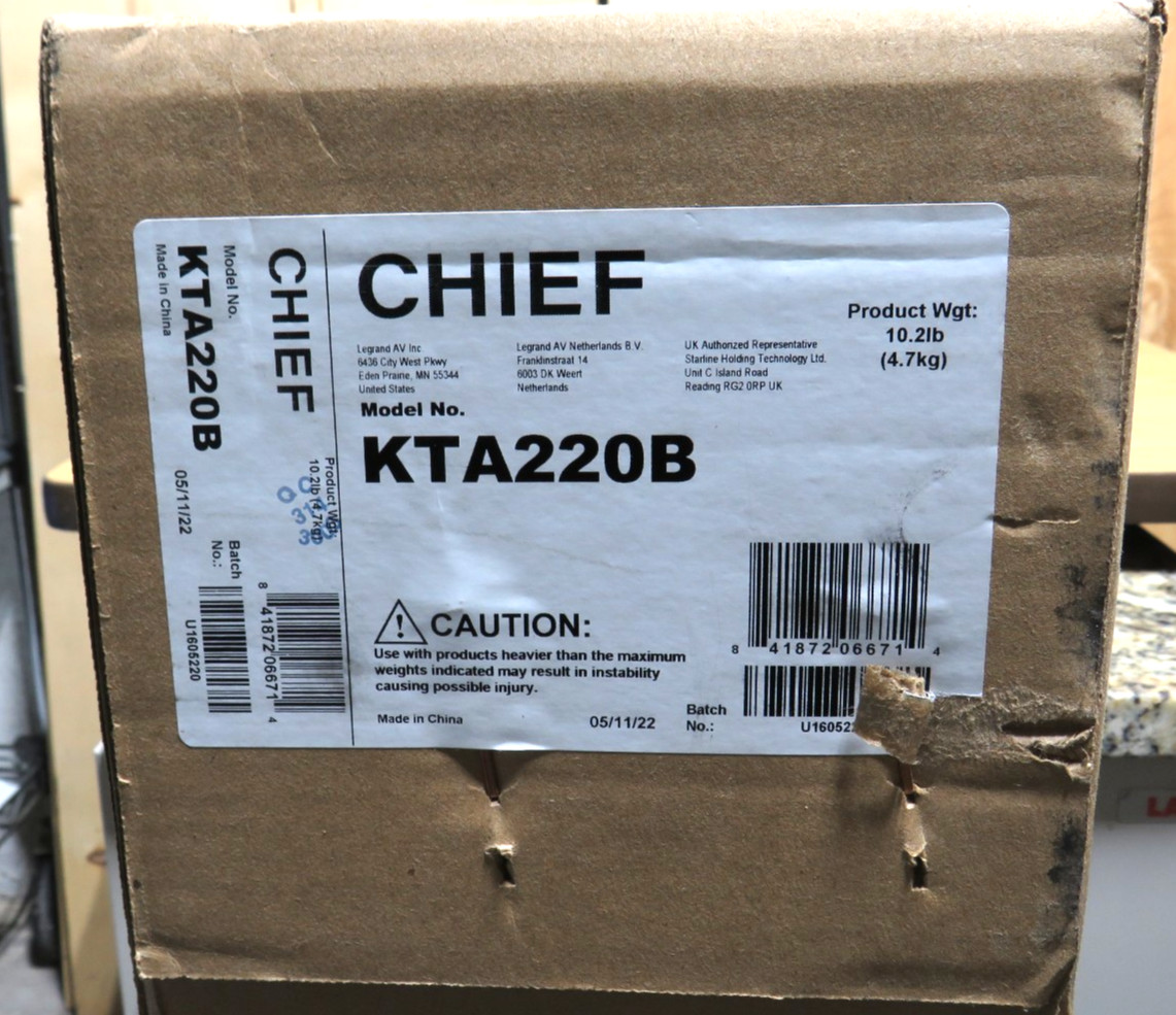 Chief KTA220B Dual Monitor Array Pole Clamp, Black (FACTORY SEALED) [SSI]