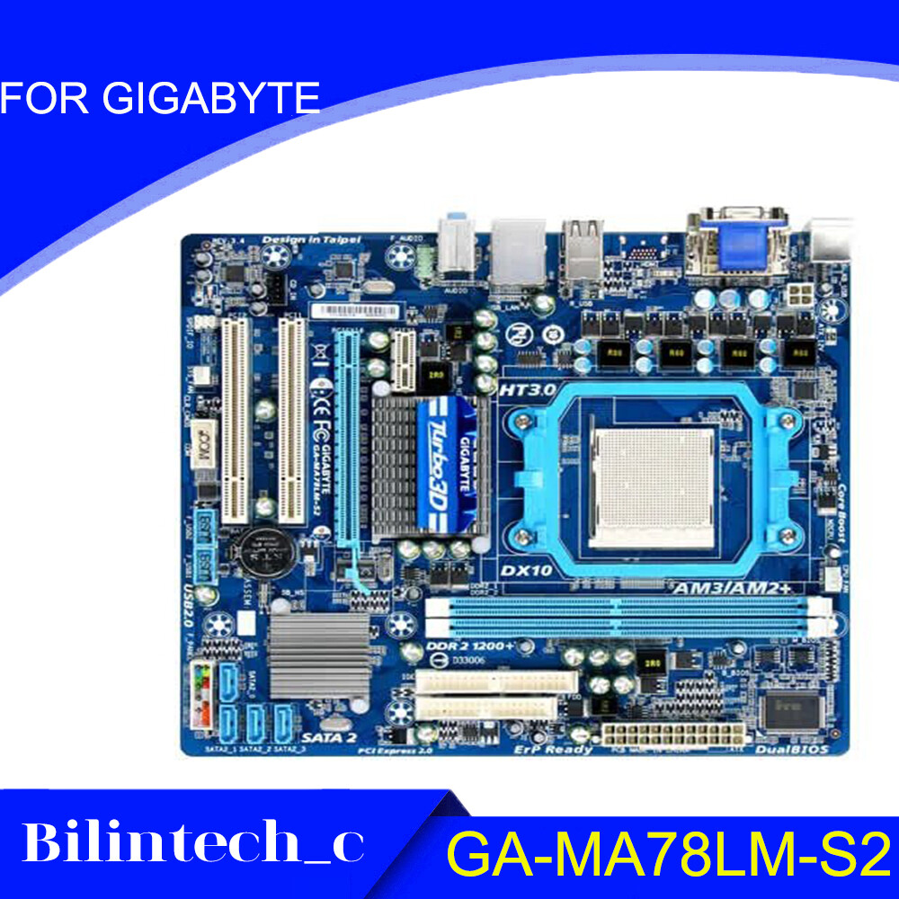 FOR GIGABYTE GA-MA78LM-S2 8G VGA+DVI AMD M-ATX Motherbroad Test ok