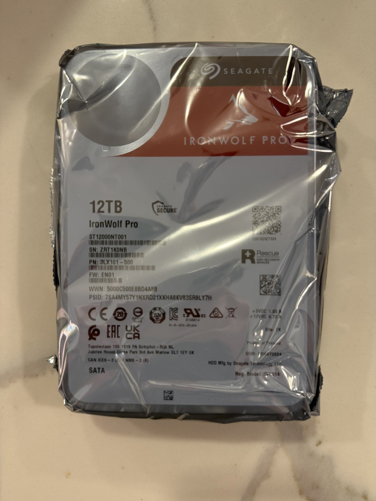 New Seagate IronWolf Pro 12TB NAS HDD ST12000NT001 3.5in SATA III 7200RPM