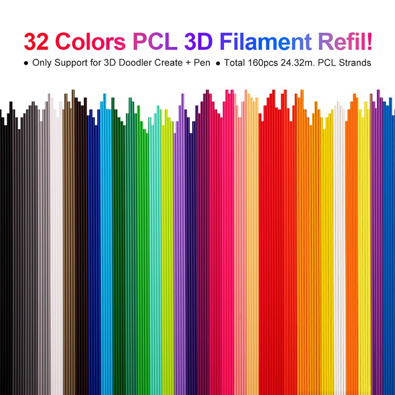 3PC 2.5mm PCL Low Temp Filament 33 Colors For 3D Doodler Printing Pen