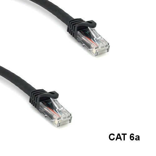 Kentek Black 2ft Cat6A UTP Cable 24AWG 600MHz RJ45 Ethernet Router Pure Copper