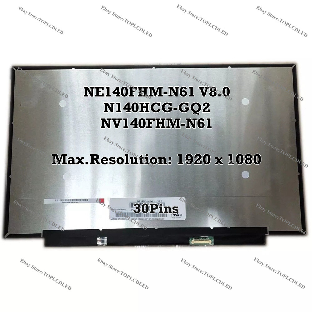 NE140FHM-N61 V8.0 Fit IPS EDP N140HCG-GQ2 NV140FHM-N61 72% Color FHD