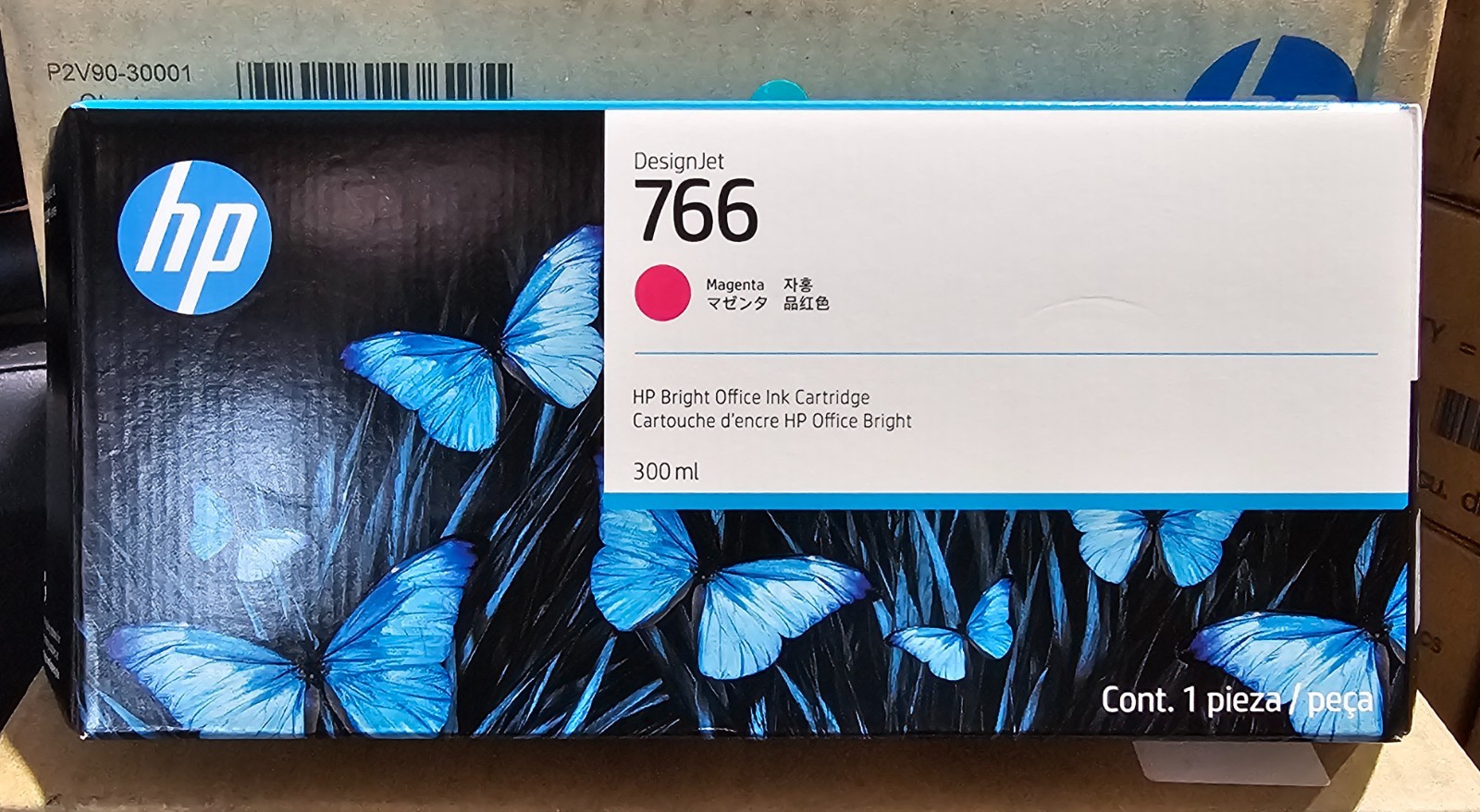 Genuine HP DesignJet 766 Magenta Ink Cartridge P2V90A October 2027 - 300ml - NEW