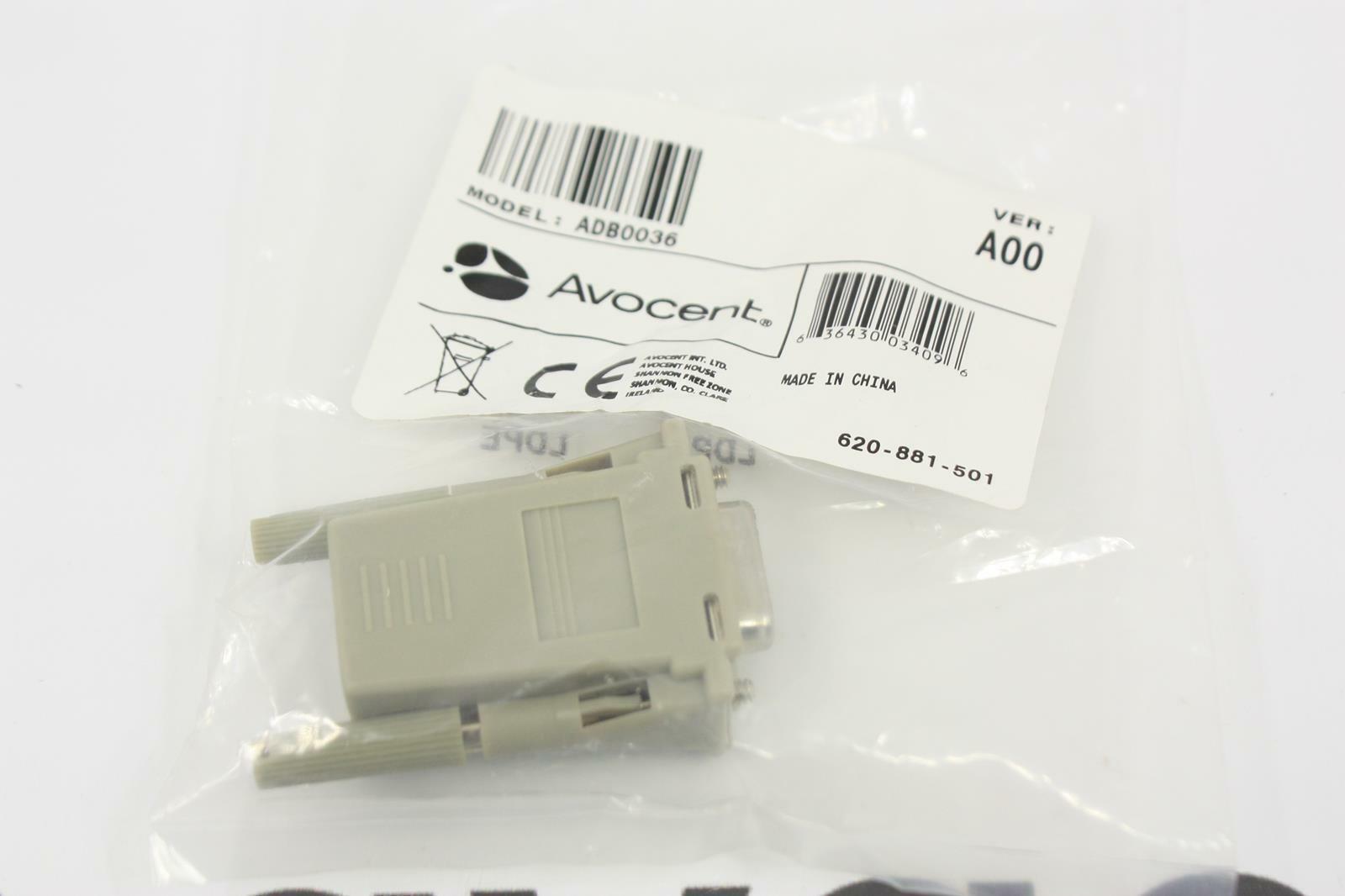 AVOCENT ADB0036 RJ45 TO DB9F CROSS CONVERTERCOMP W/ALL CYCLADES SERIAL PRDTS