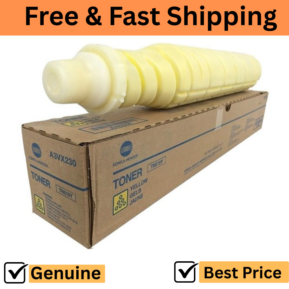 Genuine Konica Minolta TN619Y A3VX230 Yellow Toner Cartridge OEM