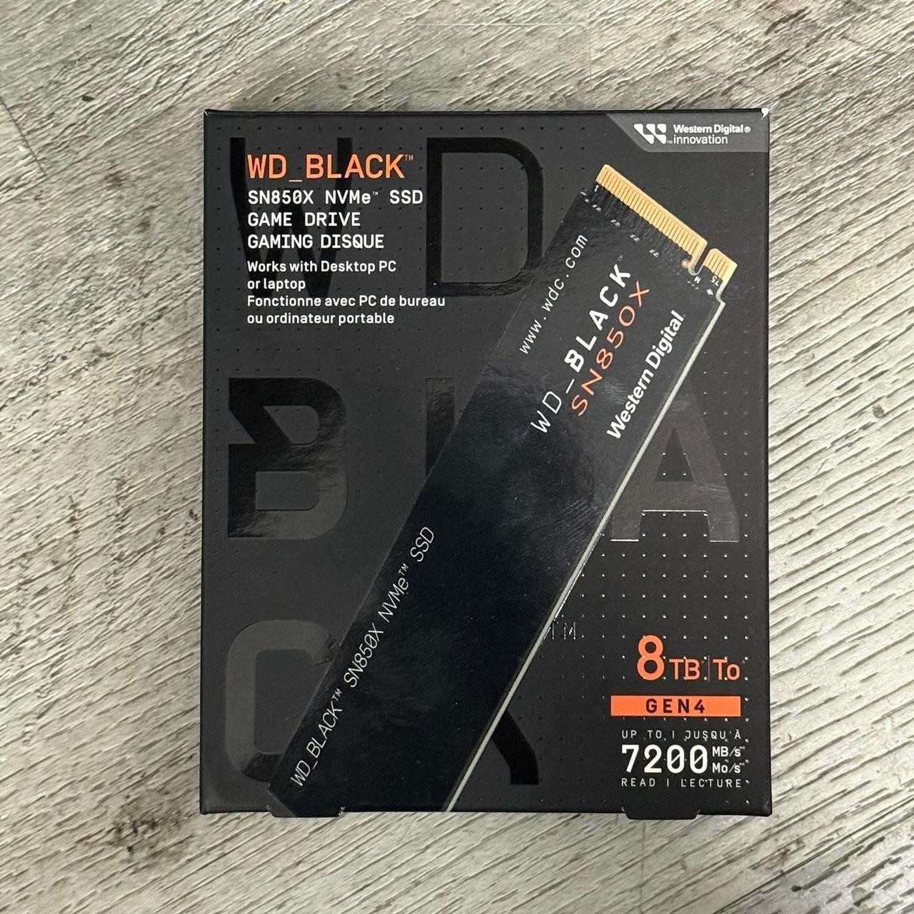 Western Digital WD_BLACK SN850X 8TB NVMe PCIe Gen4 M.2 2280 Gaming SSD - New