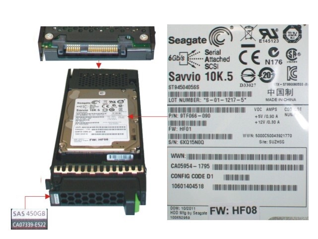 Fujitsu ETERNUS CA07339-E522 CA05954-1795 10601404518 450GB