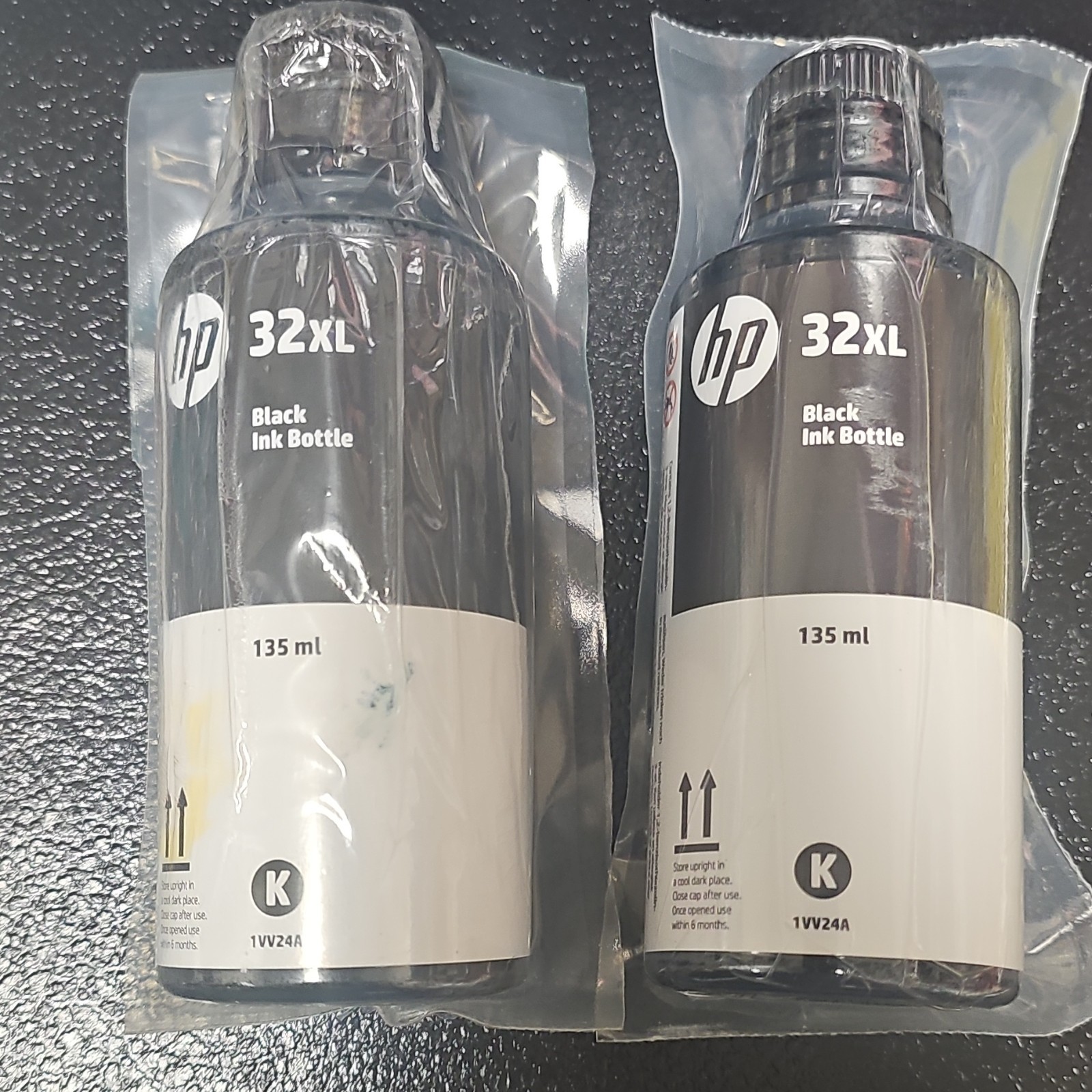 HP Genuine/Original 32XL Black Inkjet Ink Bottle 135ml 1VV24A (2 Bottles)