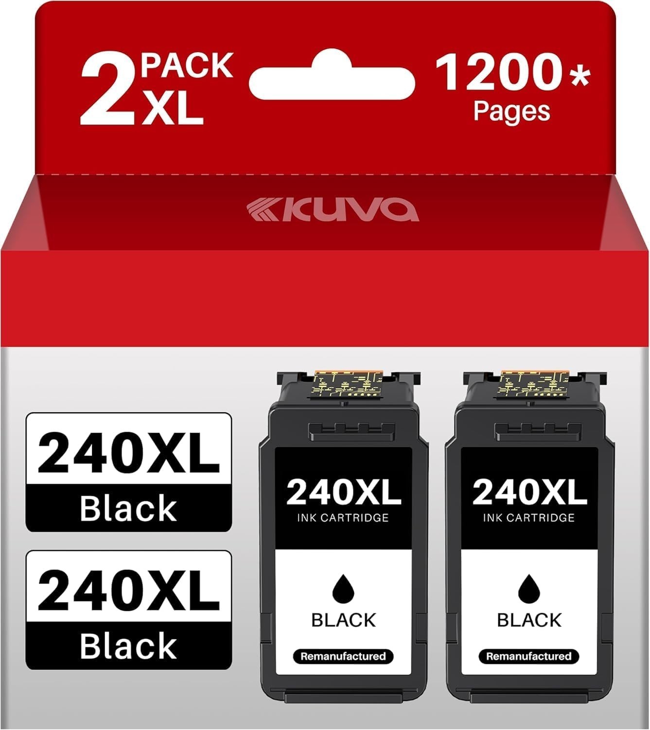 PG-240XL 2 Pack Black Ink Cartridges for Canon 240 241 Ink Pixma MG3620 MG3600