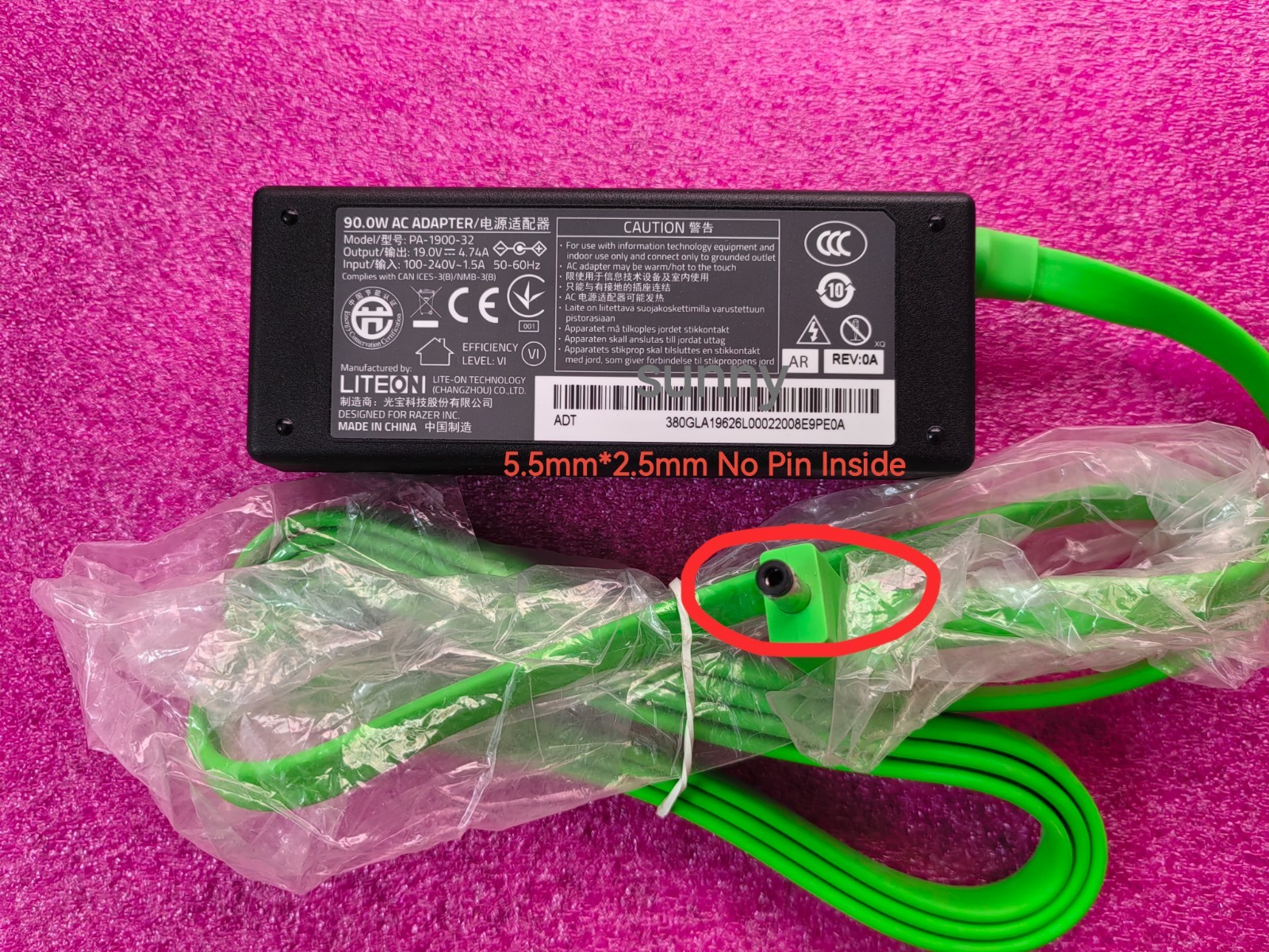 Original LITEON 19V 4.74A PA-1900-32 For Razer Raptor 27” monitor 90.0W Adapter