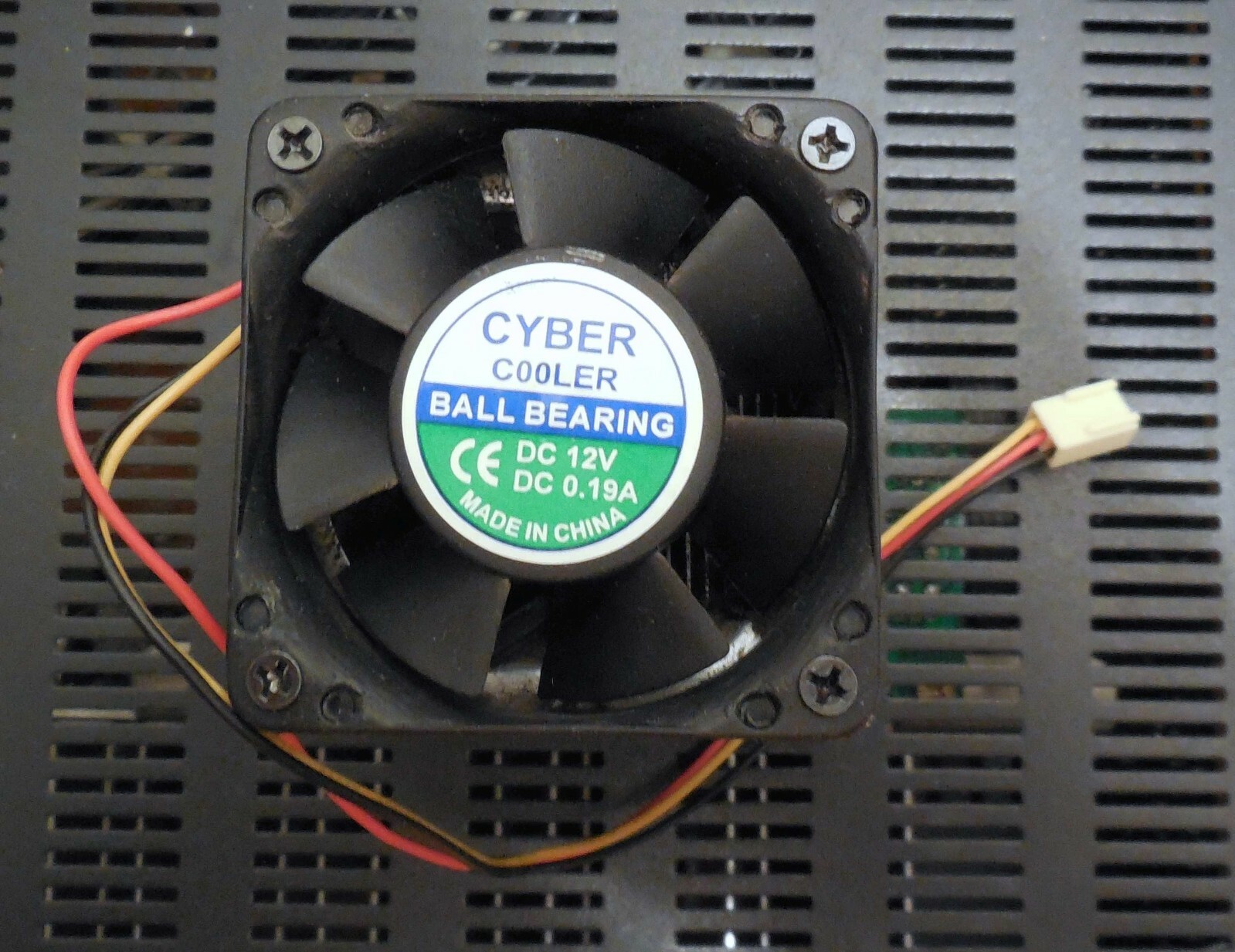Vintage Cyber Cooler Ball Bearing CPU Fan w/ Heat Sink & Hold Down
