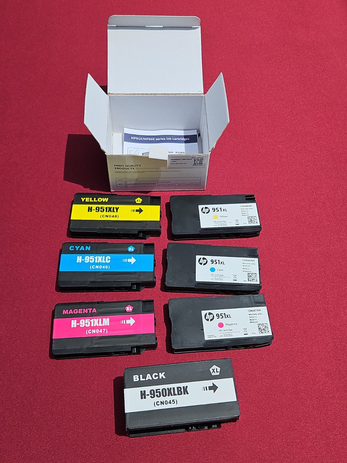 HP Printer Ink 950XL 951XL Extra Large Lot 7 Pack Genuine OEM & Generic