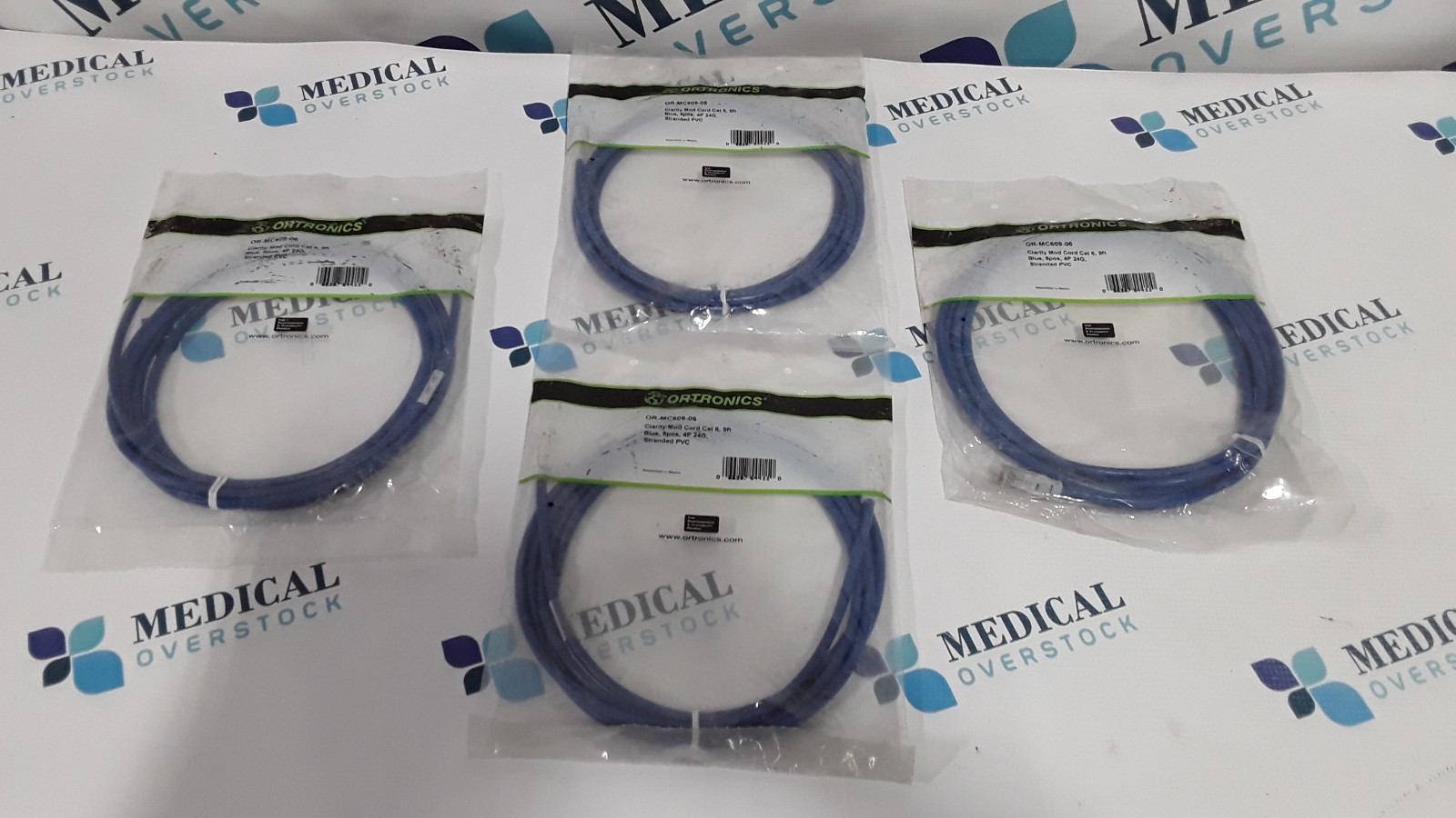 Ortronics OR-MC609-06 Clarity Mod Cord Cat 6 9ft Blue 24G Stranded PVC Lot of 4