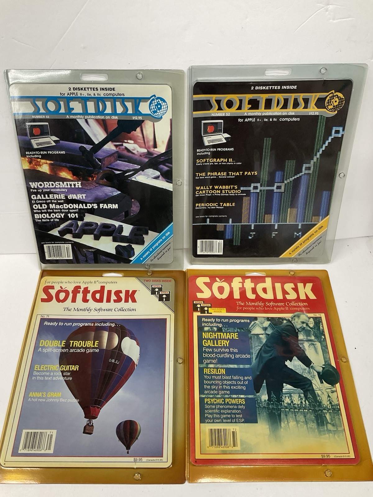 Vintage Apple II Softdisk Magazines Lot  4 Various Issues