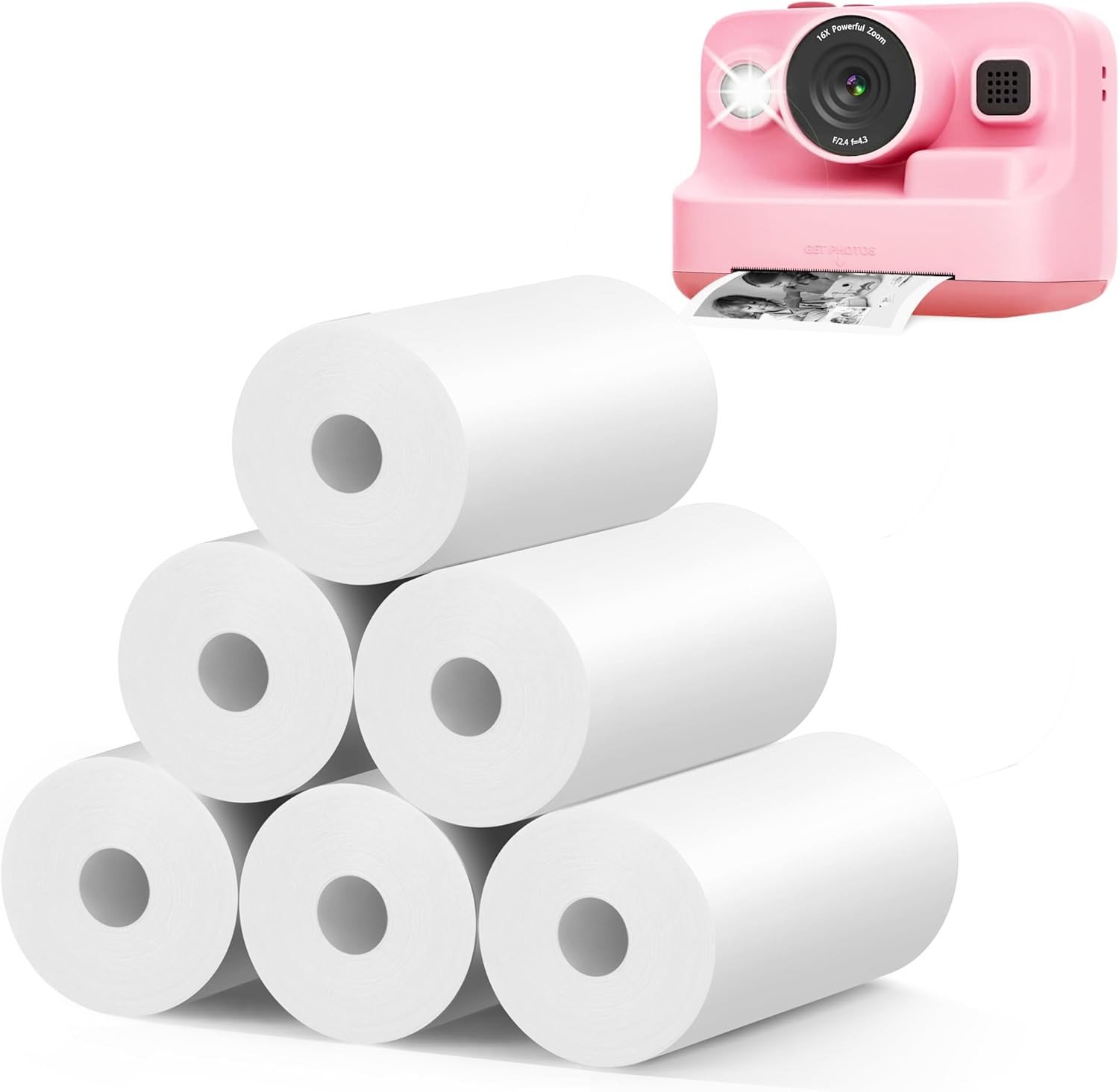 6 Rolls Instant Camera Refill Print Paper, HD Print Camera Paper