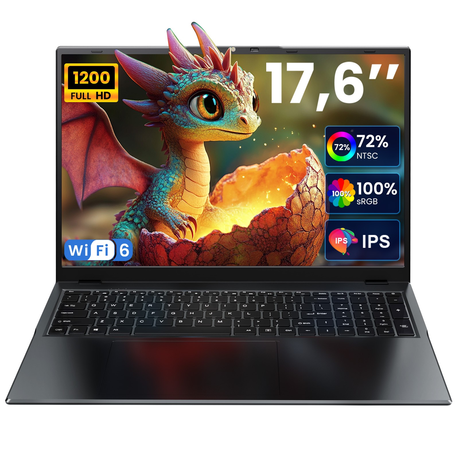 Jumper 17.6" Laptop 16GB RAM 640GB SSD Win 11 Backlit Keyboard Free Office