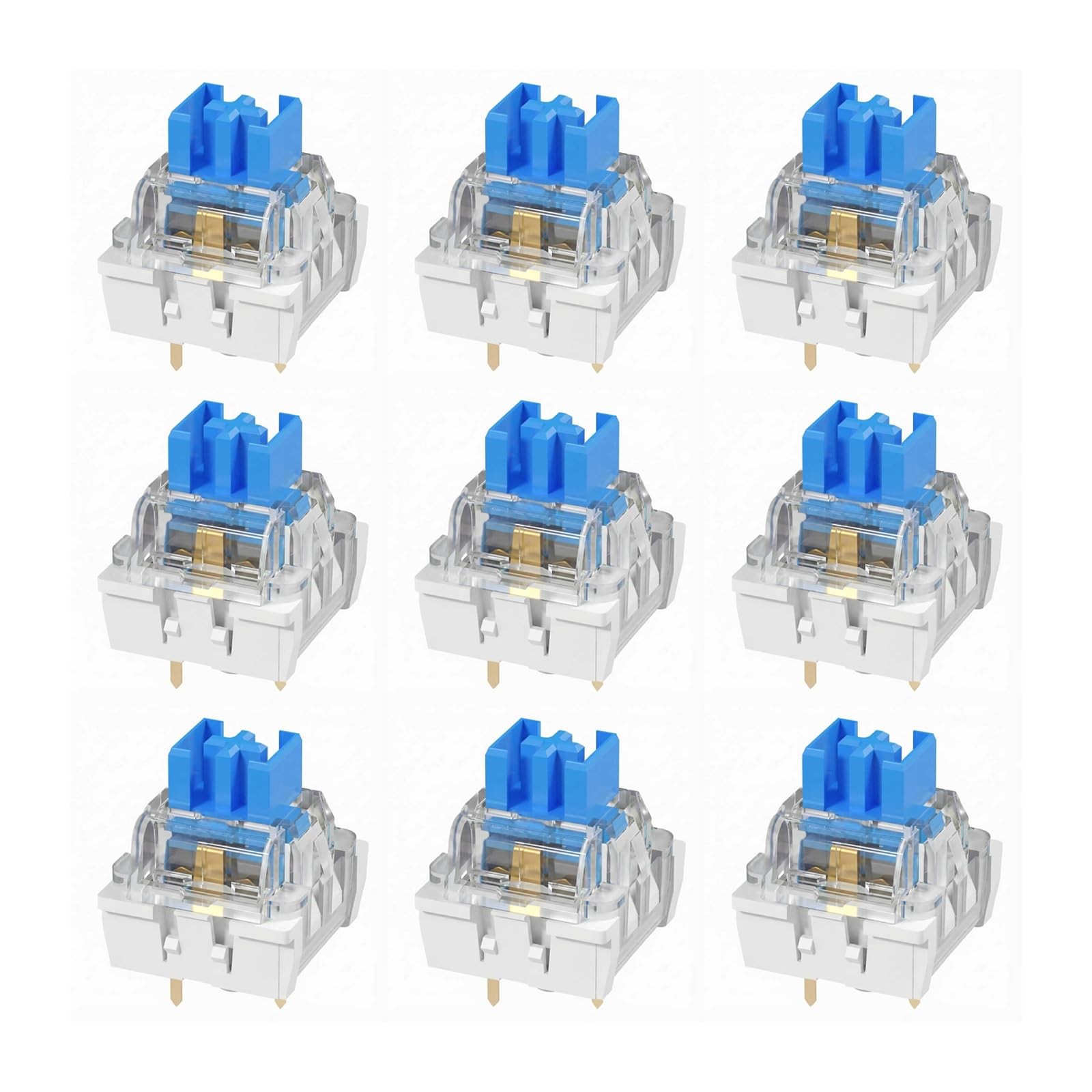 48 PCS Mechanical Keyboard Replacement Blue Switches, 3 pin Clicky/50gf Accur...