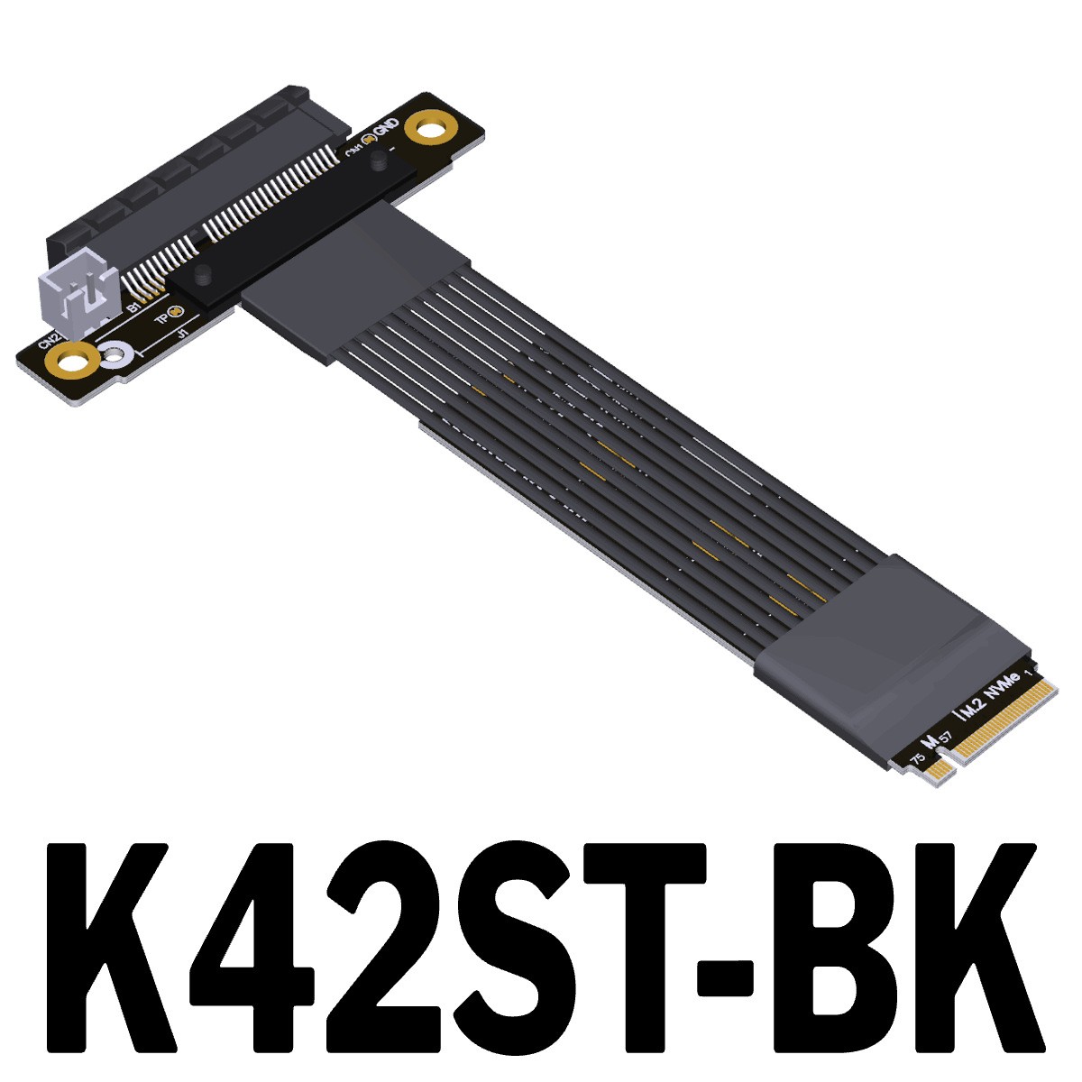 ADT M.2 NVMe to PCIe X4 Extension Adapter Cable Flat Cable Support PCIe 5.0 New