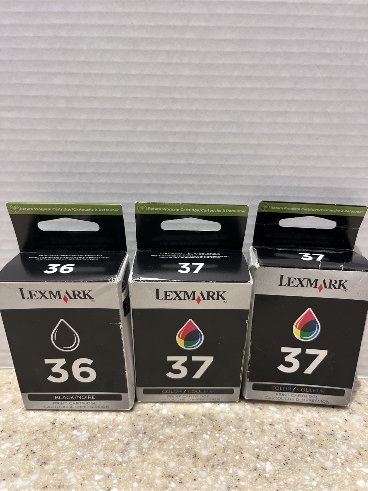 New Genuine Lexmark 36 37 37 3 PK Ink Cartridges Box X Series  X3650 X4650