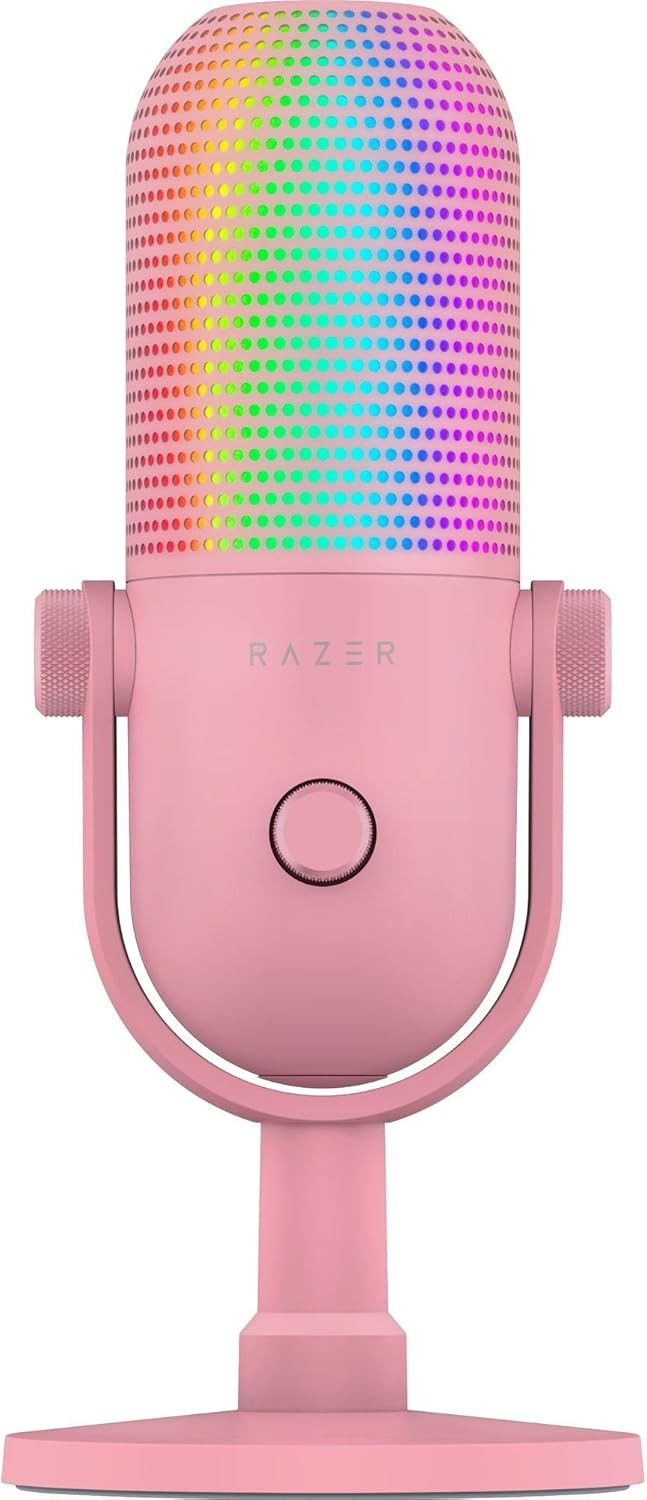 Razer Seiren V3 Chroma Condenser USB Microphone Quartz Certified Refurbished