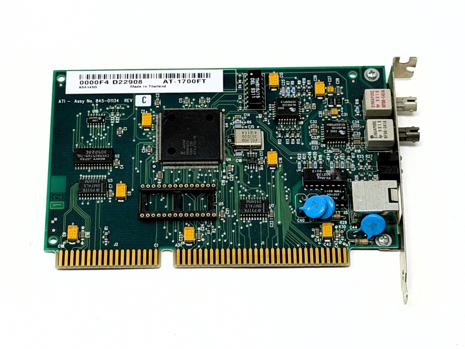 Allied Telesyn AT-1700FT 16-Bit ISA Ethernet Card RJ45 Fiber ST