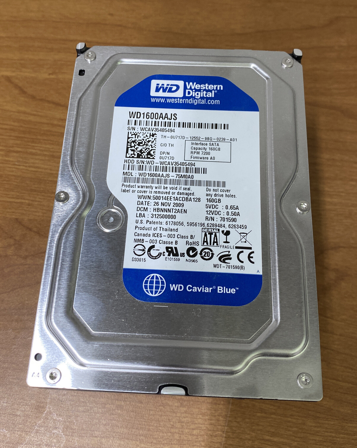WESTERN DIGITAL WD CAVIAR BLUE WD1600AAJS 160GB 3.5" SATA II DESKTOP HARD DRIVE