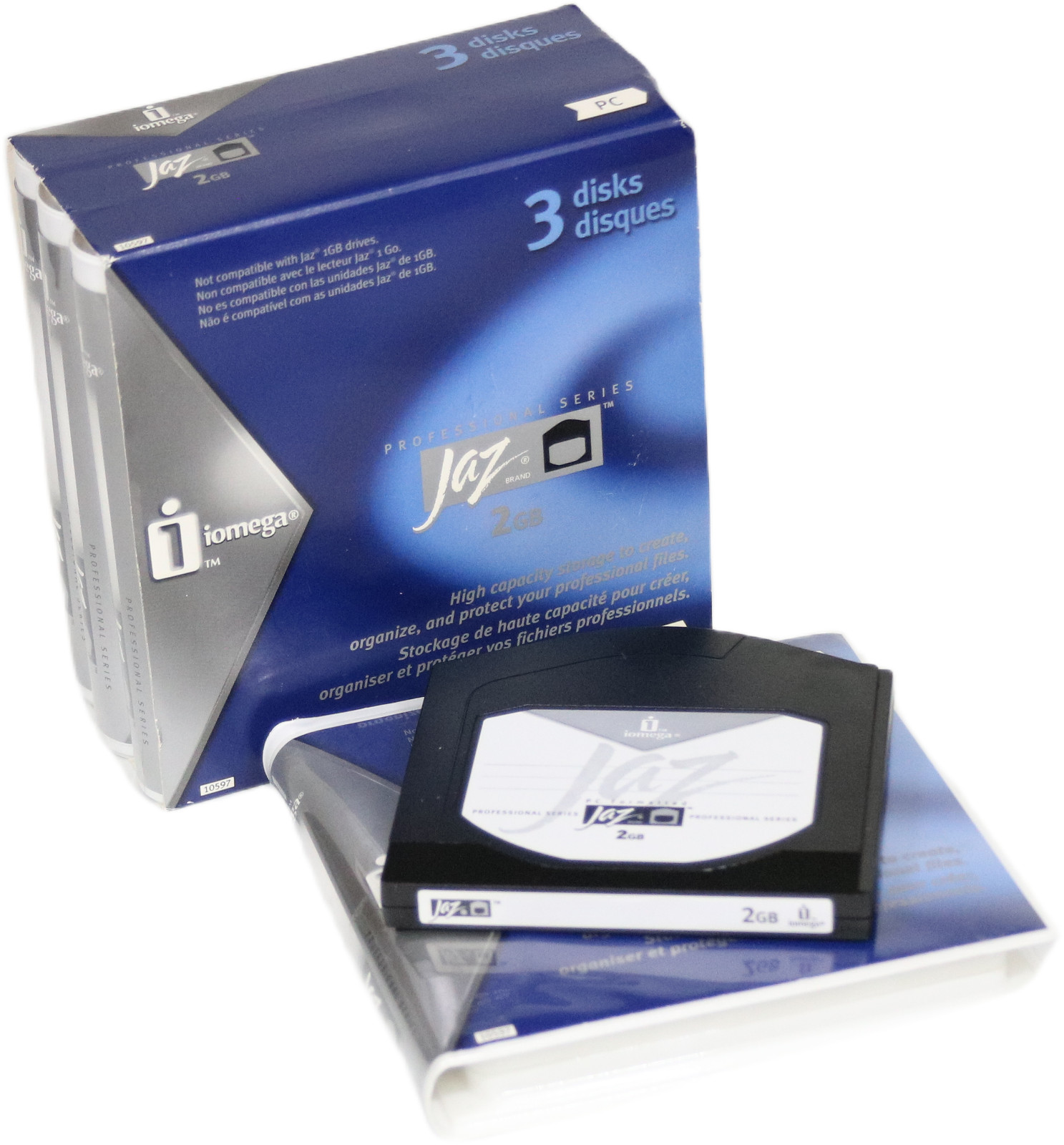 Vintage Iomega Jaz 2GB Disks 3-Pack Professional Series PC Media Sealed New 1059