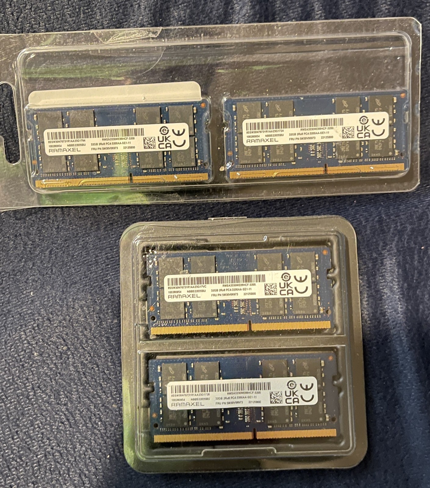NEW 128GB 4x32GB DDR4 3200MHz SODIMM RAMAXEL Laptop Memory Lenovo FRU 5M30V06973