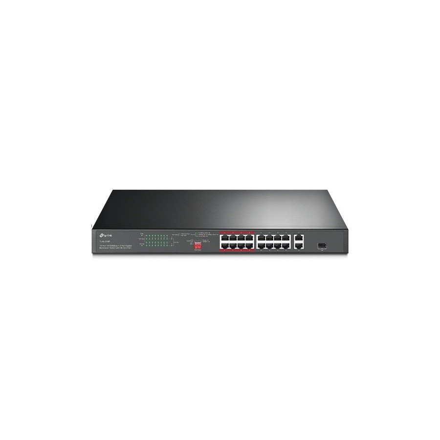 TP-Link TL-SL1218P 16-Port 10/100 Mbps + 2-Port Gigabit Rackmount Switch