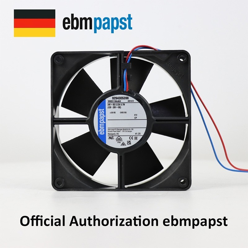 Ebmpapst 4314U Axial Fan DC 24V 5.7W 120*120*32MM 2wire 2800RPM IP68 Cooling Fan