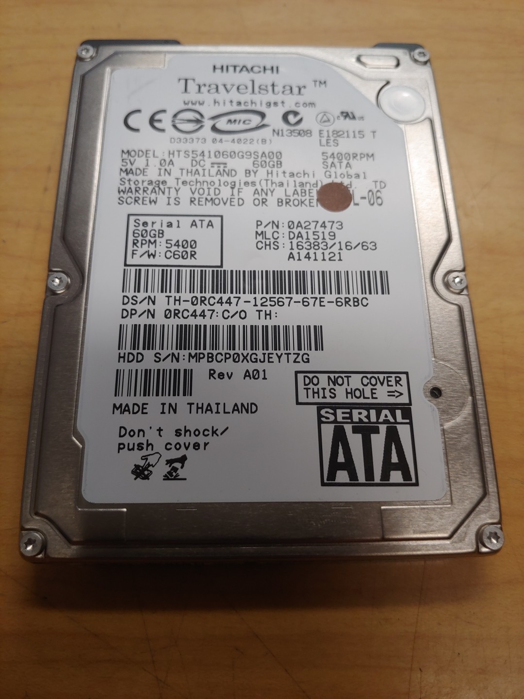 60gb Hitachi Travelstar 2.5" YTZG (For Parts)