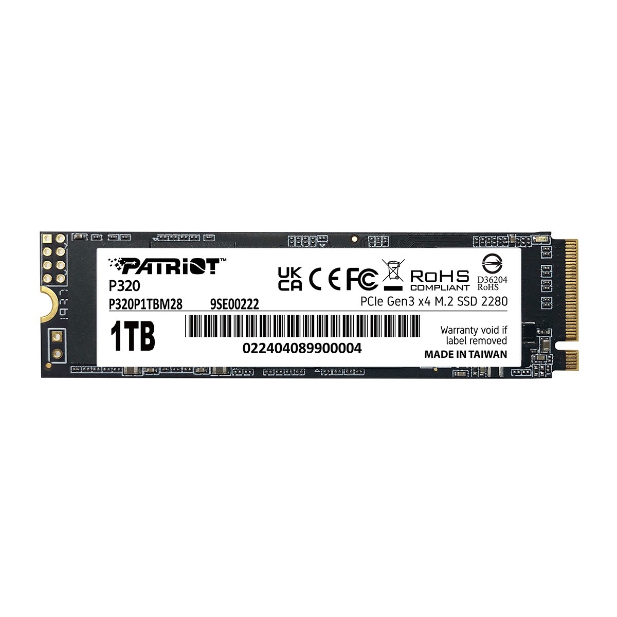 Patriot P320 1TB SSD 2280 M.2 PCIe Gen3 x4 NVMe 1.3 Internal SSD For PC/Laptop