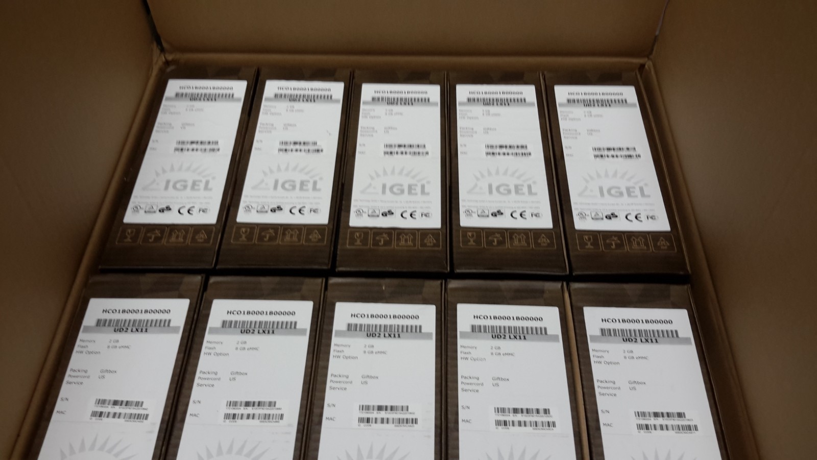 LOT OF 10 IGEL  UD2 LX11 2 GB RAM 8GB eMMC Thin Client