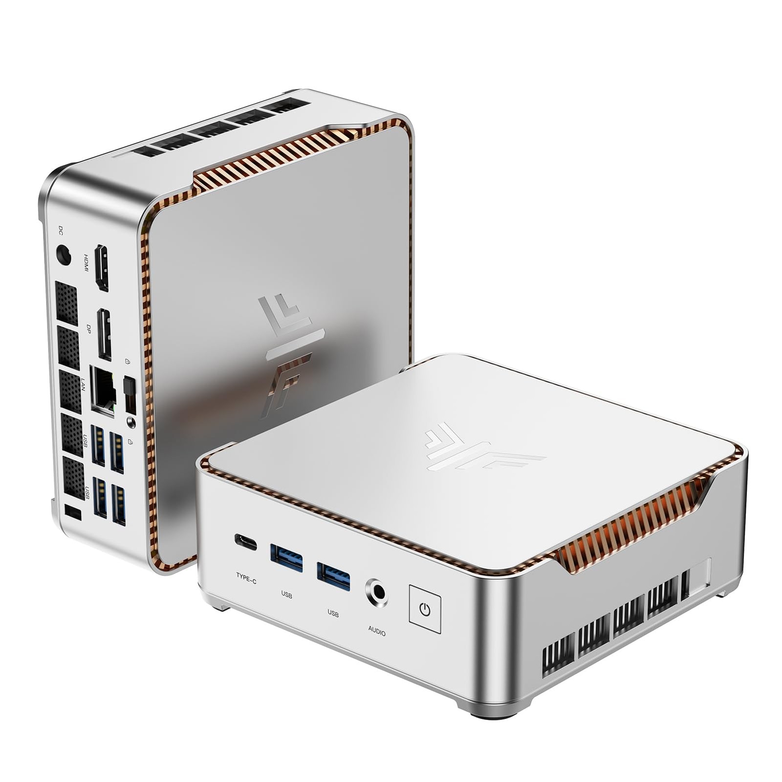 Mini PC 16GB RAM 512GB SSD AMD Ryzen 4300U 4K Triple Display WiFi BT Silver
