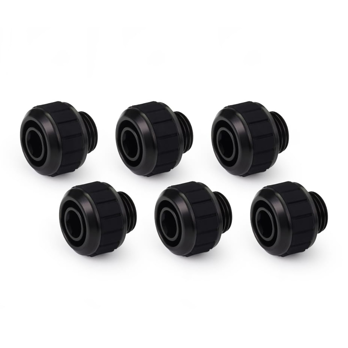 Alphacool Apex Grip SoftTube Fitting, 13/10mm, Black, 6-pack