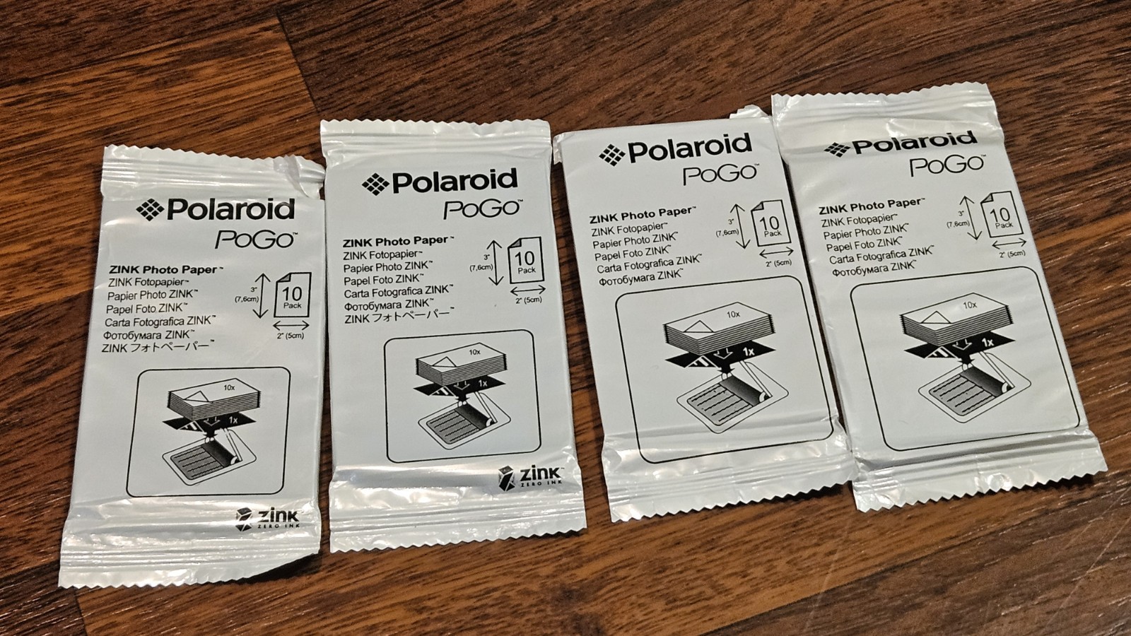 (4x) Polaroid Pogo Zink Photo Paper 2X3 Inch Pack of 10 Sheets (Open Box)