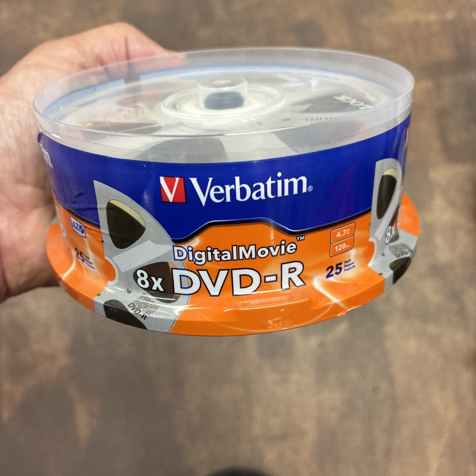 Verbatim AZO Digital Movie 8X DVD-R 25 Pack 4.7 GB 120 Min New Factory Sealed